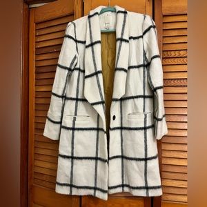 Anthropology Plaid Long Coat Small